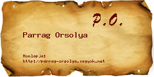 Parrag Orsolya névjegykártya